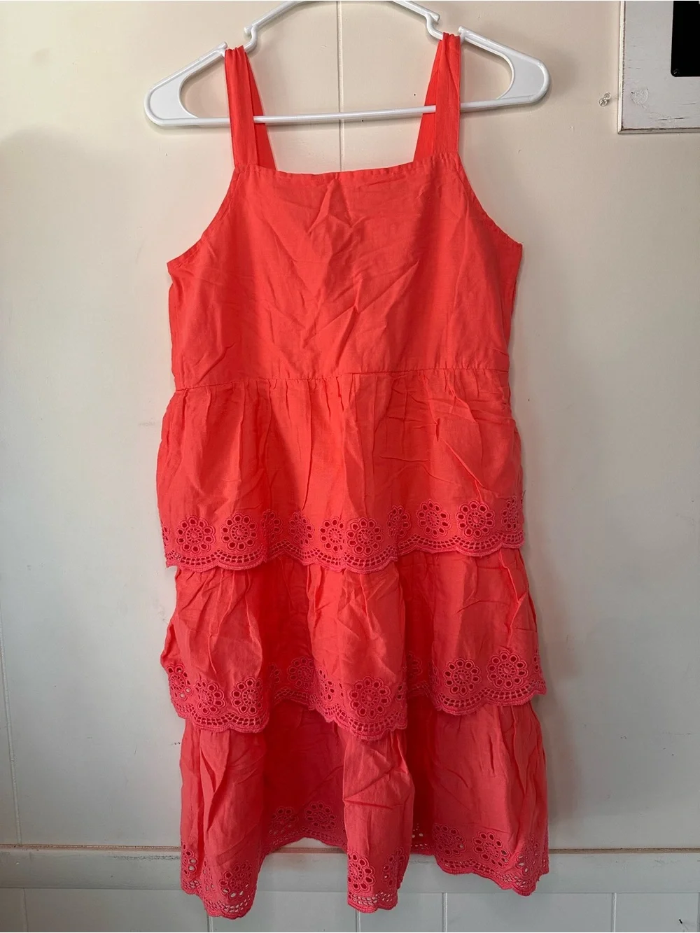 Old Navy Coral Eyelet Tiered Sundress for Girls